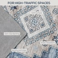 thumbnail image 4 of HOMCOM 8x10 Area Rug, Vintage Machine Washable Rug for Living Room, Blue, 4 of 10