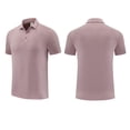 thumbnail image 3 of Styesk T-Shirts pour Hommes Mode Décontractée Sport Absorption de la Sueur Couleur Unie Manches Courtes Col Rabattu Blouse Chemise, 3 of 3