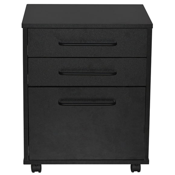 23" Deep Mobile File Cabinet, 3 Drawer Vertical Filing Cabinet Home Office Under Desk File Cabinet with 4 Wheels & Hanging File Holder