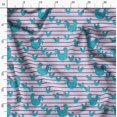 thumbnail image 4 of Soimoi Blue Silk Fabric Cock & Stripe Decor Fabric Printed Yard 42 Inch Wide, 4 of 5