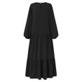 thumbnail image 4 of Gspmoly Robes Décontractées pour Femmes, Robe Décontractée Grande Taille pour Femmes à Col Montant, Couleur Unie, Manches Longues, Hiver Automne, Basique, Maxi Longue Décontractée, Robe Quotidienne de Vacances, Robes d'Été pour Femmes, Offres Hebdomadaires, 4 of 6