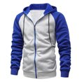 thumbnail image 1 of LUOGENLI Chandails à Capuche pour Hommes Noir et Bleu Cardigan à Capuche pour Homme Chandail en Molleton Ample Texturé à Fermeture Éclair Chandail en Molleton à Capuche Insert Manche Veste Hommes Chandails à Capuche Design Graphique Bleu Taille TTTG, 1 of 5