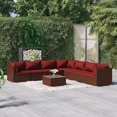 thumbnail image 1 of vidaXL 8 Piece Garden Lounge Set with Cushions Poly Rattan Brown, 1 of 5