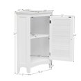 thumbnail image 3 of Gymax Corner Storage Cabinet Free Standing Bathroom Cabinet w/ Shutter Door, 3 of 10