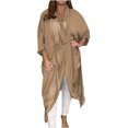 thumbnail image 1 of Birdeem Cardigan Manteau Long Ample Respirant en Mousseline Uni pour Femmes, 1 of 4