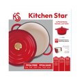 thumbnail image 2 of 3.5 Litre Kitchen Star Cast Iron Dutch Oven 24cm, Red, 2 of 6