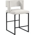 thumbnail image 1 of Meridian Furniture Caleb Cream Velvet Counter Stool (Set of 2), 1 of 7