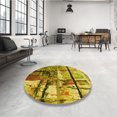 thumbnail image 4 of Ahgly Tapis d'Intérieur Lavable en Machine Carré Transitionnel Brun Bronze Foncé, 7 Pieds Carré, 4 of 7