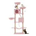 thumbnail image 2 of Large Cat Tree with 13 Scratching Posts, 2 Perches, Hammock, for Indoor Cats, Pink, 2 of 8