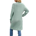 thumbnail image 4 of FOCUSNORM Women Juniors Cardigan, Solid Color Long Sleeve Sweater Coat with Pockets, 4 of 5