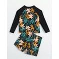 thumbnail image 4 of Sunnyoo Infant Boys Long Sleeve Rash Guard Shorts Swimsuit Swimwear, 2-Piece, Sizes 6M-3T, 4 of 5