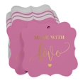thumbnail image 3 of Inkdotpot Pack Of 50 Real Gold Foil Bracket Shape Paper Tags Made With Love Wedding Favor Hang Tags, 3 of 7