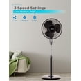 thumbnail image 3 of Black + Decker 16” Stand Fan with Remote & Round Base, Black, 3 of 7