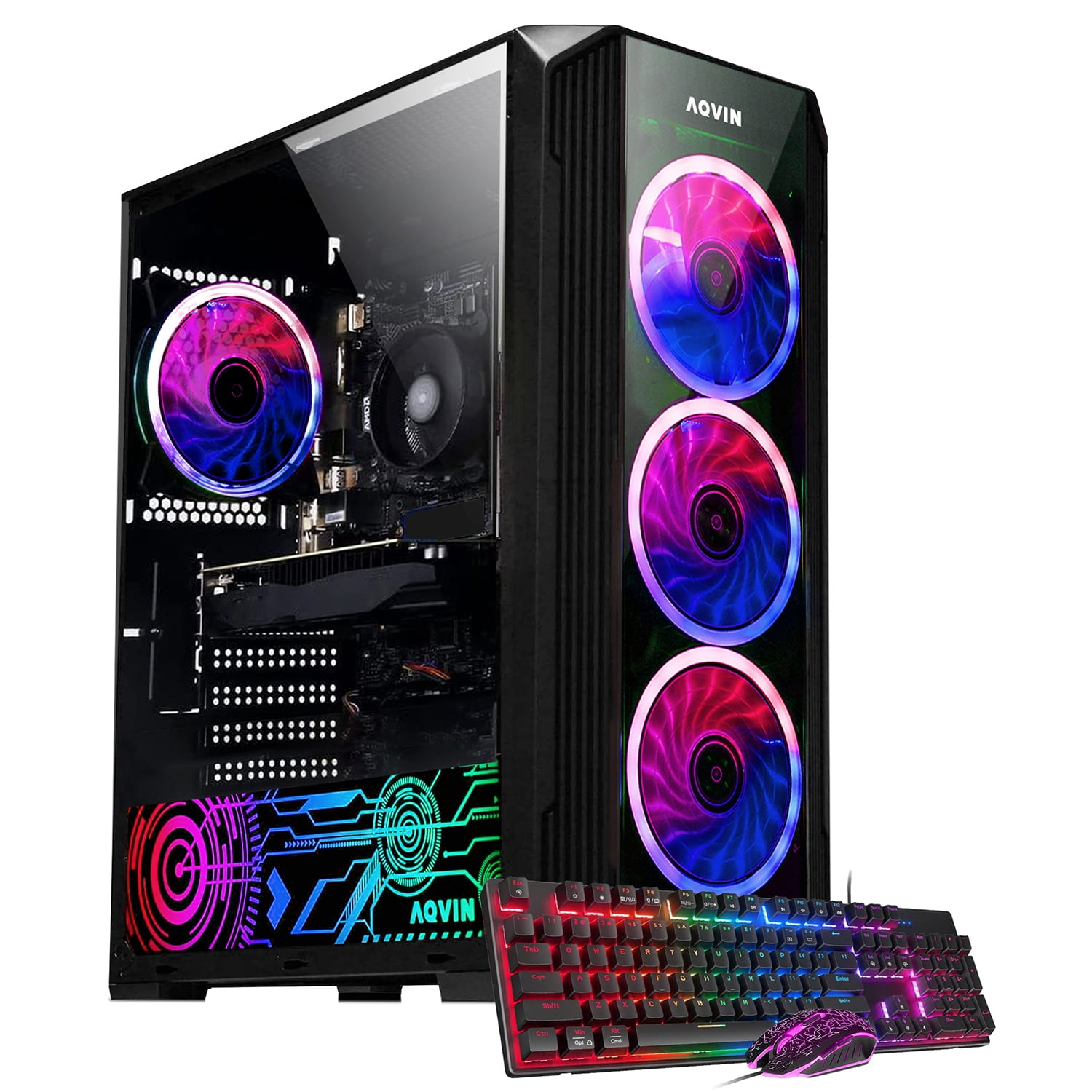 Windows 11 | Gaming AQVIN PC Z-Force Tower Computer With 24 Inch