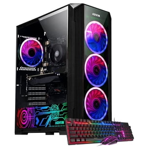 Jeux de bureau PC AQVIN ZForce Tower Ordinateur - RTX 3050 6GB - AMD Ryzen 7 2700 Processeur jusqu'à 4.1 GHz -16GB DDR4 RAM - 1TB SSD - WIFI - RGB Clavier jeu & souris - Windows 11 Pro - HDMI
