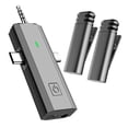 thumbnail image 3 of Microphone Lavalier Sans Fil Kit 3-en-1 avec 2 Mini Micros, Batterie 7,2 H, Transmission 2,4 GHz, Réduction du Bruit, pour Enregistrement Vidéo et Vlog, 3 of 9