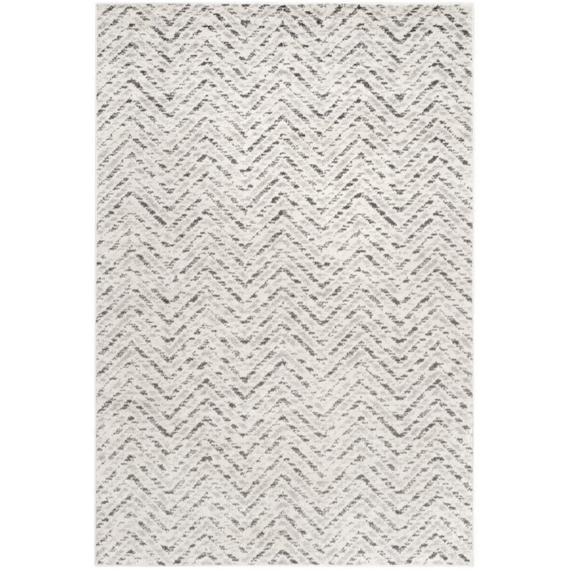 Safavieh Adirondack Collection ADR104N Ivory and Charcoal Vintage Geometric Area Rug (8' x 10')
