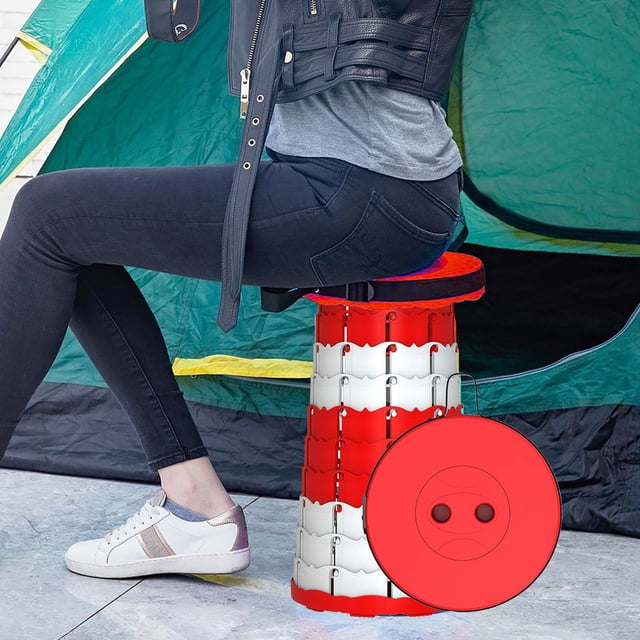 Rainbow Style Telescopic Rotating Soft Cushion Portable Folding Chair with Travel Storage Bag for Outdoor Events and Queuing