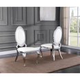 thumbnail image 4 of White Marble 5 piece Dining Set with Silver Stainless Steel Base, 4 of 4