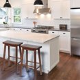 thumbnail image 3 of PJ Wood Classic Saddle-Seat 24In Kitchen Counter Stools, Walnut, Set of 2, 3 of 7
