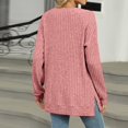 thumbnail image 4 of yoeyez Tunique en Tricot pour Femmes, Chandails à Manches Torsadées Patchwork, Col Ras du Cou Raglan, Chemises à Manches Longues, Hauts Mode Automne 2024, Rose, P, 4 of 7