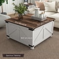thumbnail image 3 of HOMCOM Farmhouse Lift Top Coffee Table with Flip-top Lids and Hidden Compartments, White, 3 of 10