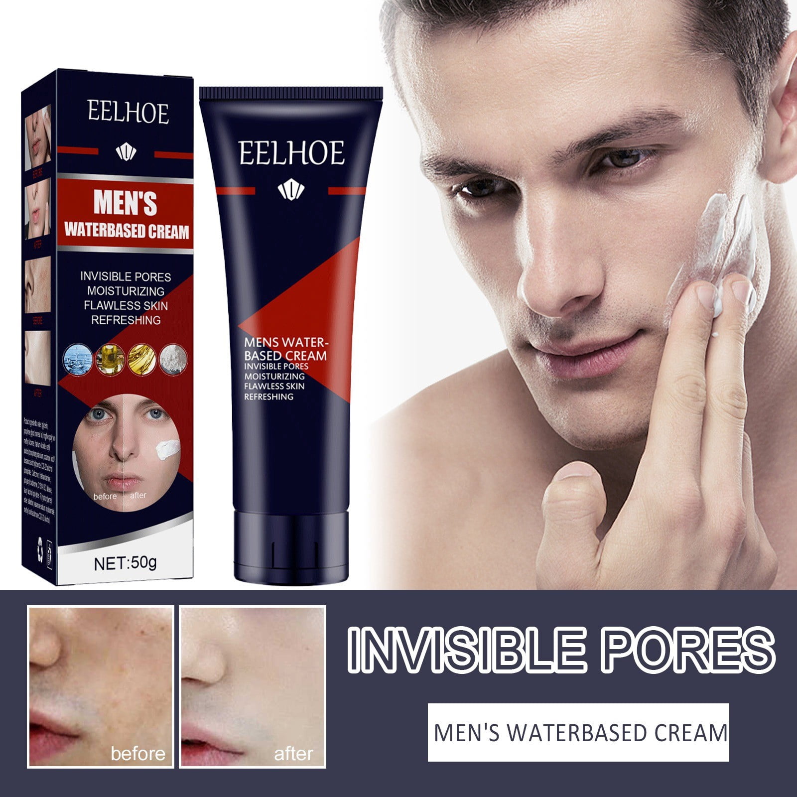 WIFKLSIIPG Men'S Creams Oil Control Waterproofs Concealer Acnes Mark Natural Makeup Foundation Make up Creams Nourish and Brighten Skin Tone