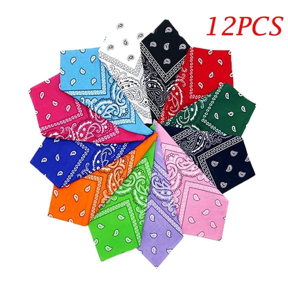 Handkerchief Double Set Cowboy Head Bandana Bandanas Multi Paisley Sided Scarf Dozen Colored Handkerchief Scarf Headband