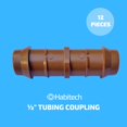 thumbnail image 2 of Habitech 1/2"" Coupling Drip Irrigation Fittings (12 Pack) - Barbed Drip Line Coupler Connectors compatible with Rain Bird and Most 1/2"" Tubing or Sprinkler Systems, 2 of 5