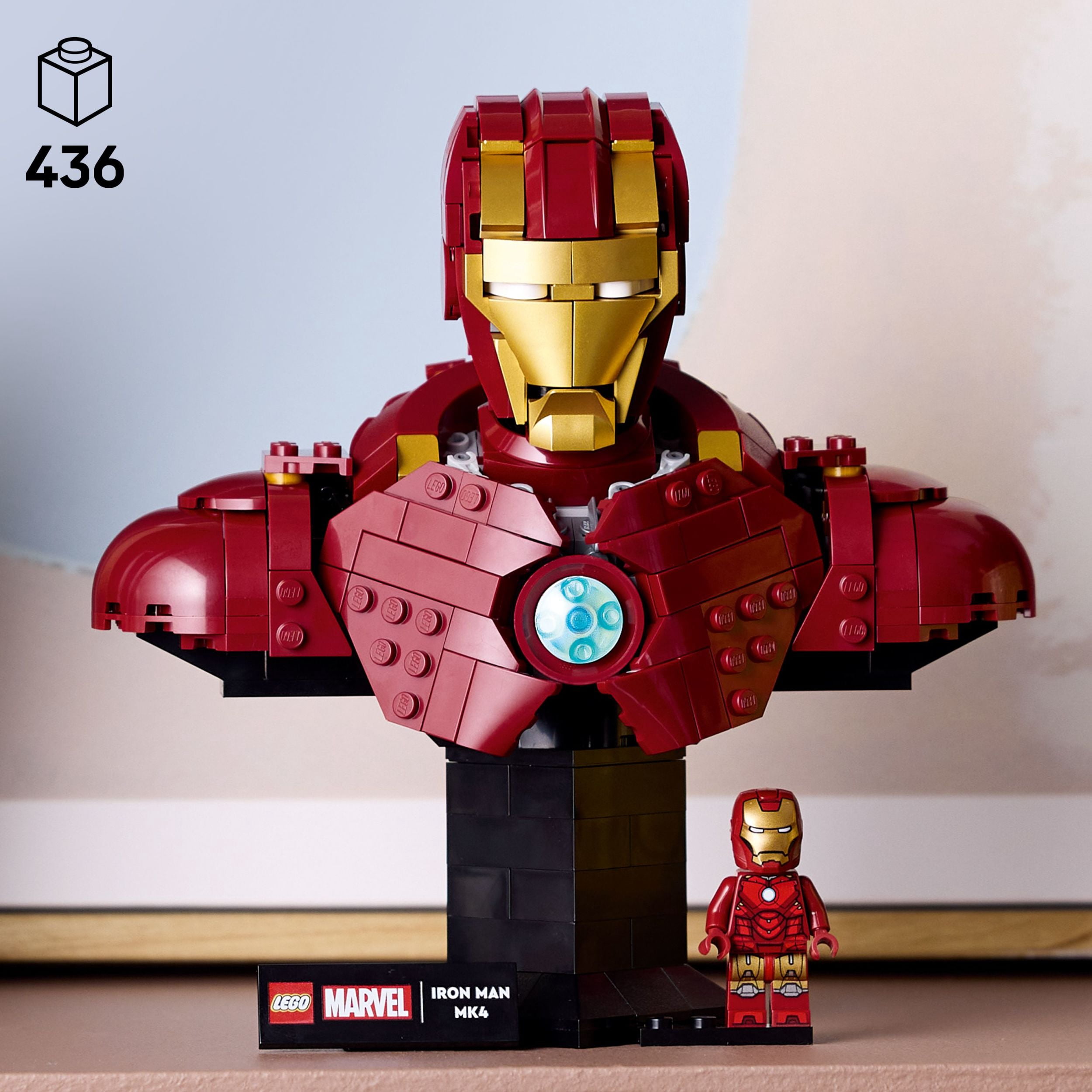 LEGO Marvel Le Buste d’Iron Man MK 4, Modèle à Construire pour Adultes avec Figurine 76327