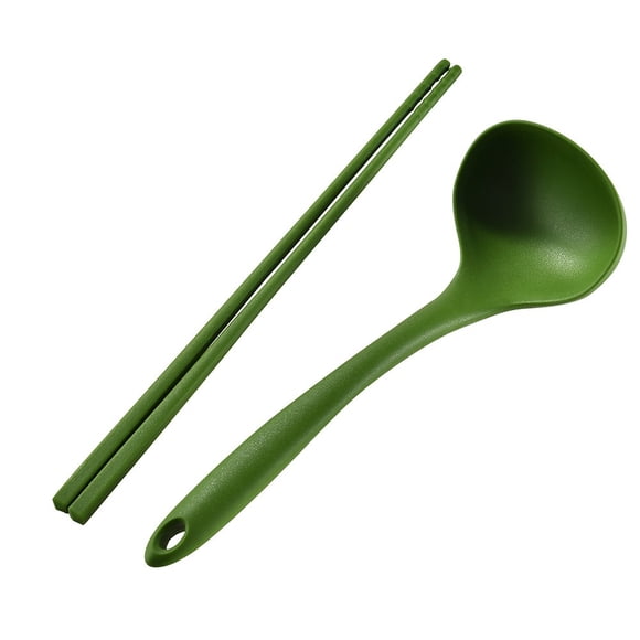 Food-Grade Silicone Ramen Utensil Set, Heat Resistant Soup Spoon and Chopsticks for Noodles and Hot Pot