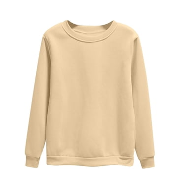 cfhntfmh Plus Size Sweatshirts for Women Casual Fleece Long Sleeve Pullover Tops Comfy Crewneck Solid Color Baggy Sweatshirts