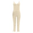 thumbnail image 4 of B91xZ Salopettes pour Femmes, Col Carré Sans Couture, Sans Manches, Beige G, 4 of 5