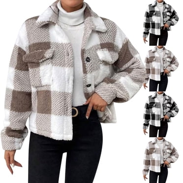 Mceream Womens Oversized Sherpa Jacket Fuzzy Fleece Zip up Jacket Warm Winter Coats Faux Fur Coat with Pockets Plus Size Outwear Abrigo De Invierno Para Mujer Khaki S