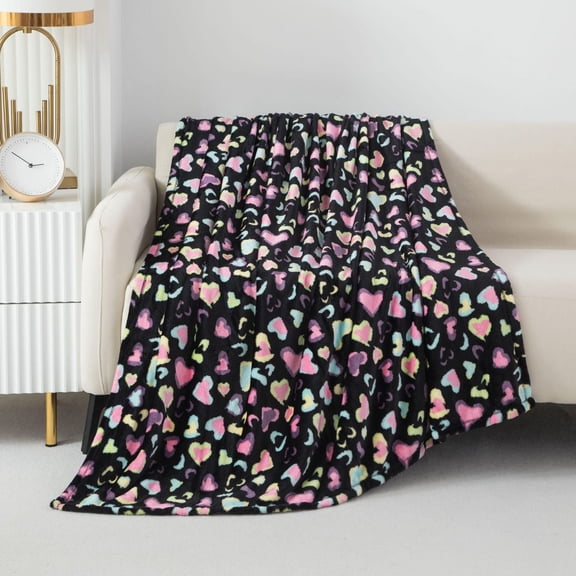 Mainstays Kids Plush Throw Blanket Animal Heart