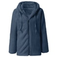 thumbnail image 4 of Womens Fuzzy Fleece Jackets 2023 Clearance Solid Zipper Sharpa Coat Fall Winter Warm Thick Hooded Jacket with Pockets, 4 of 6