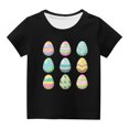 thumbnail image 1 of Penkiiy T-Shirts de Pâques pour Enfants Garçons Filles Mode Pâques Mignon Œufs de Pâques Imprimé Col Rond Manches Courtes 3 Ans Noir, 1 of 4