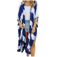 thumbnail image 1 of Womens Flowy Kimono Cardigan Open Front Dress Printed Chiffon Blouse Loose Tops, 1 of 9