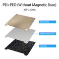 thumbnail image 2 of Plaque de Construction PEI/PEO Lit d'Impression 3D surface PEI Texturée + surface PEO Lisse Plateforme flexible en Acier à Ressort Magnétique Compatible avec les Imprimantes 3D Ender-3 S1/Ender-3 S1 Pro/Ender-5 S1/K1 - 235*235 mm, 2 of 8