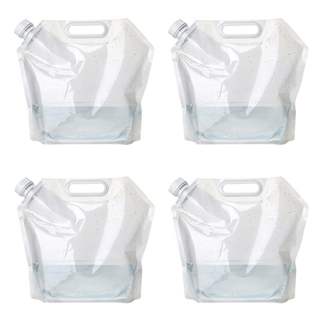 Sac de Contenant d'Eau, Pichet de Rangement en Plastique Transparent de Qualité Alimentaire pour Camping Randonnée Sac à Dos Urgence