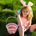 thumbnail image 2 of Easter Small Basket Easter Baskets For Kids Basket Round Small Woven Basket With Handle, 2 of 6