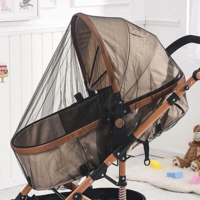 1pc Universal Stroller Mosquito Net Full Coverage Pram Anti Insect Protection Mesh Cover Enlarged Thickened For Universal Fit Full Protection Durable Mesh Breathable Pure Black