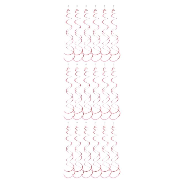 mmirethe 6pack/lot Swirl Pendant For Graduation Celebration Exquisite Craft Wide Application Birthday Star Spiral Pendant PVC Pink 3Set
