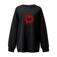 thumbnail image 3 of 2023 Chandail à Capuchon Surdimensionné pour Femmes Mode Automne Imprimé Blouse Ample à Manches Longues Col Rond Chandail Décontracté Hauts Chandail en Molleton Costumes Halloween/noël 50 % de Rabais Liquidation, 3 of 3