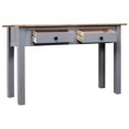 thumbnail image 2 of vidaXL Console Table Grey 110x40x72 cm Solid Pine Wood Panama Range, 2 of 5