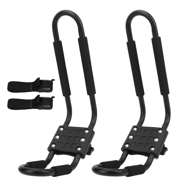 Support de Toit pour Canot, Matériau en Fer Anti-Déformation Barre en Forme de J Support de Toit pour Kayak pour Planche de Surf pour Voilier