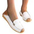 thumbnail image 3 of B91xZ Chaussures pour Femmes Largeur Grand Mocassins Plats à Enfiler, Blanc 7, 3 of 5