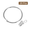 thumbnail image 3 of Unique Bargains Curtain Rings with Clips, 20pack Drapery Curtain Clip Rings, 2.5 Inch Curtain Clip Rings Hooks (Silver), 3 of 5