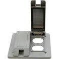thumbnail image 1 of Thomas &amp; Betts 5133347B PVC Extérieur 2 Gang Double Duplex Couvercle de Sortie Gris, 1 of 1
