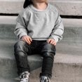 thumbnail image 2 of MesaSe Bébé Garçon Fille Solide Coton Pull Col Rond Manches Longues T-Shirt Tops Printemps Vêtements d'Automne Brun 2-3 Ans, 2 of 7